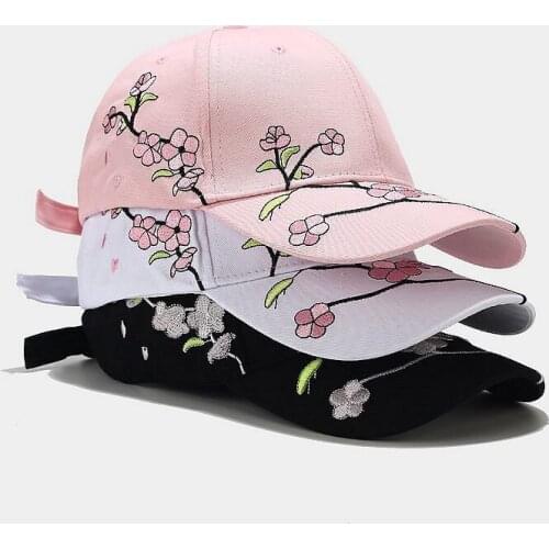 2021 Fashion Men And Women Floral Embroidery Peaked Cap Sun Hat Baseball Cap Printed Peach Blossom Summer Cap Baseball Cap