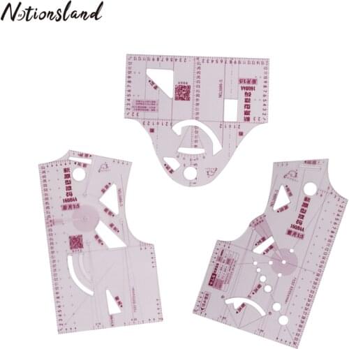3pcs/Set Plastic Curve Ruler Drawing Tailor Ruler Yardstick for DIY Clothing Sewing Dressmaking Pattern Sewing Tools