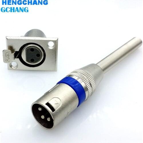 3Pin XLR Male connector with spring protect Microphone connector MIC Adapter with socket 3pins XLR connector for microphone