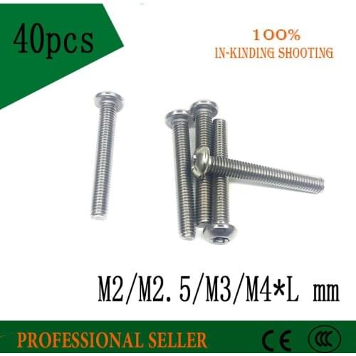 40pcs M2 M2.5 M3 M4 *L mmGB2672 304 stainless steel pan head torx machine security screw pin screw anti theft screws