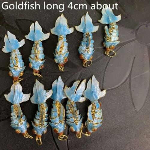 50pcs Cloisonne Enamel Sway Cute Fish Charms DIY Jewelry Making Supplies Goldfish Pendants Earrings Bracelets Keychain Accessory