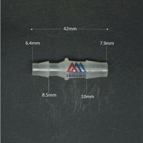 7.9mm*6.4mm Straight Reducing Connector Plastic Fitting Barbed Reducing Connector