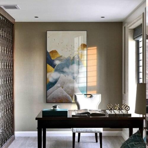 Abstract Golden Mountain White Cloud Canvas Paintings Wall Art Picture For Living Room Home Decoration Modern Posters And Prints