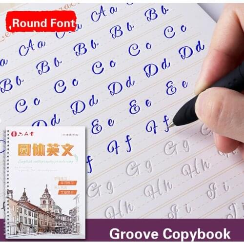 English Squiggly Groove Copybook Round Font Copybook 26 Letters Italian Italics Beginners Beautiful WordArt Copy Textbook