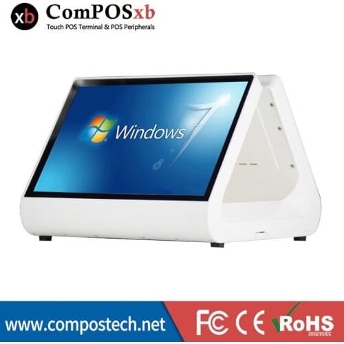 Free Shipping cash register 12 inch cheap pos system double screen all in one computer NEW capacitive touch screen