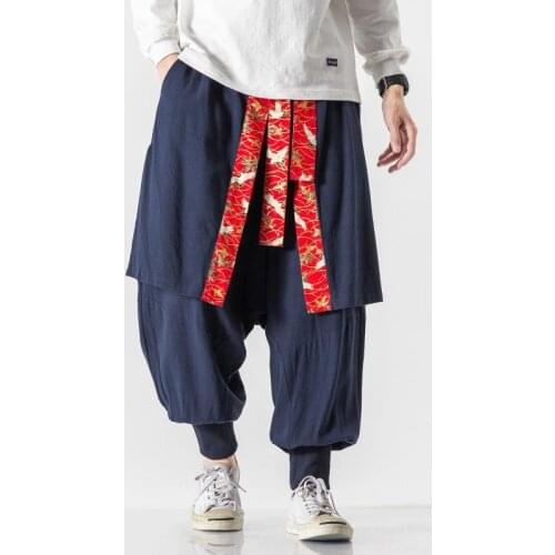 2021 Fashion Chinese Style New Look Thin Harem Pants Mens Trousers Wide-leg Personality Pants Loose Streetwear Casual Pants Men