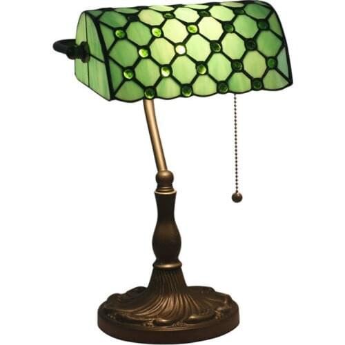 Zinc alloy for lamp holder Retro Stained Glass Desk Lamp Creative Bar Cafe Western Restaurant Bedroom Table Lamp
