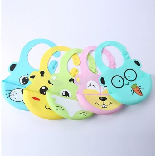Baby Bibs Waterproof Silicone Feeding Baby Saliva Towel Newborn Cartoon Aprons Baby Bibs Adjustable Different Styles of Bibs