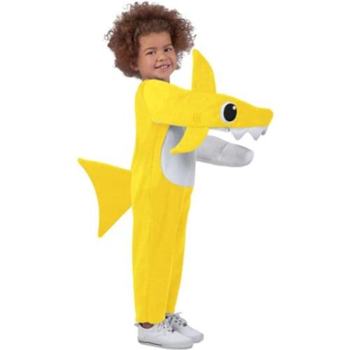 Child Kids Chompin' Shark Costume Cosplay for Boys Girls Halloween Purim Carnival Party Fantasia Dress up