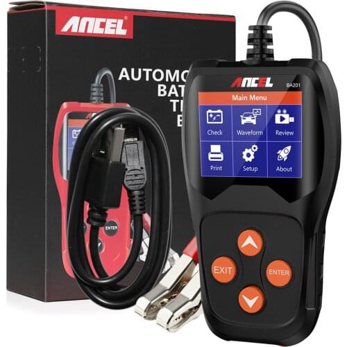 ANCEL Car Battery Tester Analyzer BA201 Auto Battery Tester Support 12V 2000CCA Battery Diagnostic Cricut Charging Load Tools