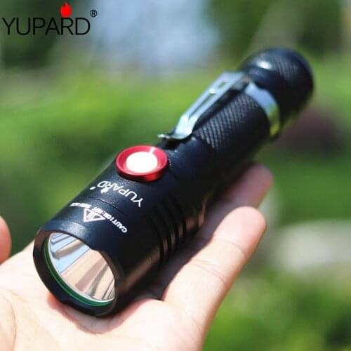 YUPARD XM-L2 led Stepless Dimming flashlight torch usb charging lamp T6 LED 18650 rechargeable battery camping fishing outdoor