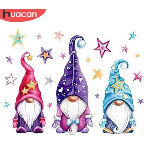 HUACAN Full Square Diamond Embroidery Christmas Santa Claus Diamond Painting Cartoon Full Square New Arrival Home Decor
