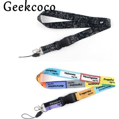 J1355 Critical Care Anaesthetics ICU Mobile Phone Neck Strap Removable Buckle Lanyard for Doctor And Chemistry Keychain Rope