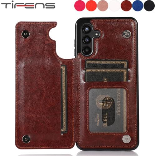 Slide Camera Lens Leather Case For Samsung Galaxy A72 A52 A32 A12 A71 A51 A21S A31 A11 M11 S21 S20 Note20 Plus Ultra Stand Cover