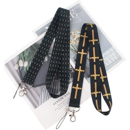 ER085 Cross Creative Lanyard Badge ID Lanyards Mobile Phone Rope Key Lanyard Neck Straps Accessories For Prayers
