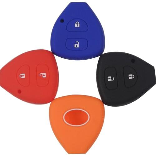Kutery 2BTN Silicone Colorful Remote Car Key Case For Toyota Corolla Rav4 Yaris Auris Hilux Vitz Vios Camry Protect Replacement