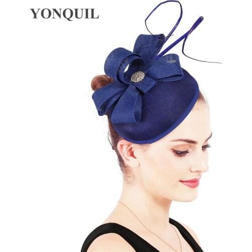 Lady Cocktail Wedding Bride Hat Church Headdress Vintage Headwear Formal Feather Hair Accessories Women Chic Fascinator Hat