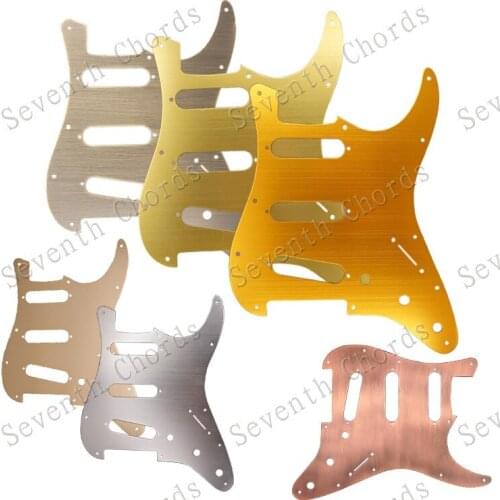 Metal Aluminum 11 Holes SSS Guitar Pickguard Anti-Scratch Plate For ST FD Electric Guitar - Gold & Bronze