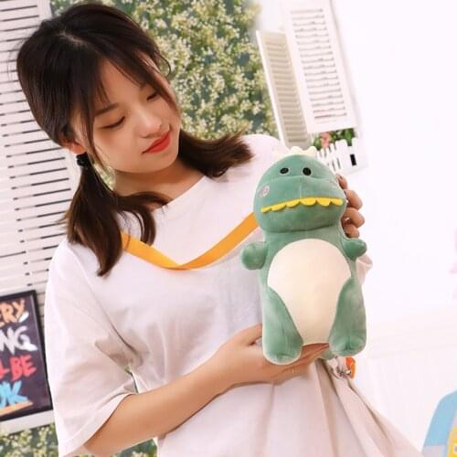 Dinosaur Mini Plush Women Girls Shoulder Crossbody Bag Cute Dinosaur Girl Money Phone Bags Adjustable Strap Student Bags