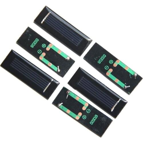 BUHESHUI Mini Solar Panel New 0.5V 100mA Solar Cells Photovoltaic panels Module Sun Power battery charger DIY 53*18*2.5mm Epoxy