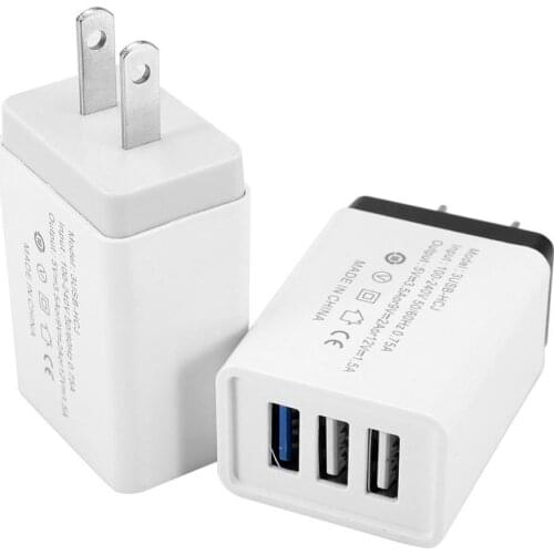Portable 3 Port USB QC 3.0 Wall Fast Charging Power Adapter for Phone Tablet