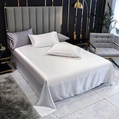 Bonenjoy 1 pc Flat Sheet Solid Color Single Size sabanas White Color Bed Linens For Double Bed Bedclothes (No Pillowcase)