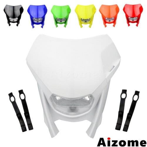 12V Motocross Dirt Bike Headlight H4 35W Head Light lamp Fairing For Honda Yamaha Kawasaki Suzuki DRZ DR KX KLX MX WR YZ YZF