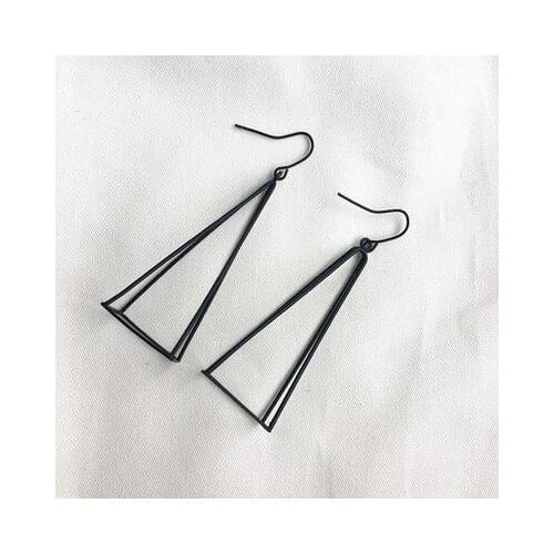 Korean Style Simple Long Triangle Ear Hooks three-dimensional Geometric Earrings Women