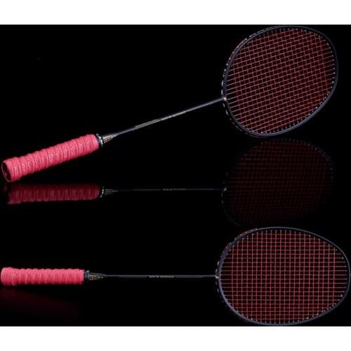 Newly Graphite Single Badminton Racquet Professional Carbon Fiber Badminton Racket with Carrying Bag