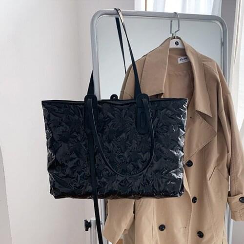 Luxury Down Bags For Women 2021 Winter Ladies Handbags Designer Trending Shoulder Bags Female Brand Handbag Space Cotton Purse