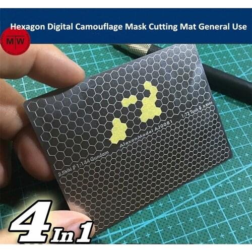 Hexagon Cellular Digital Camouflage Paint Mask Cutting Mat for Gundam Military Model Building Tools Double Side Groove Type