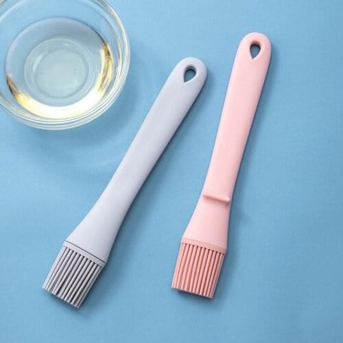 New BBQ Brush Food Silicone Baking Cookware Kitchen Utensil Barbecue Tool Solid Small Frosted Handle Brush Kitchen Accessories
