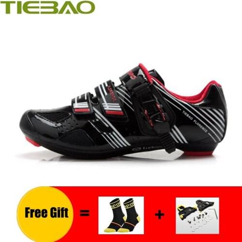 TIEBAO Cycling Shoes Road Sapatilha Ciclismo Breathable Self-locking Men Women Bicycle Sneakers Professional Road Bike Shoes