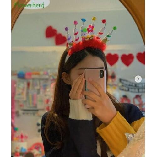 Birthday Cake Candle Happy Birthday Headband Photo Props Party Headband Birthday Girl Headband Birthday Decoration