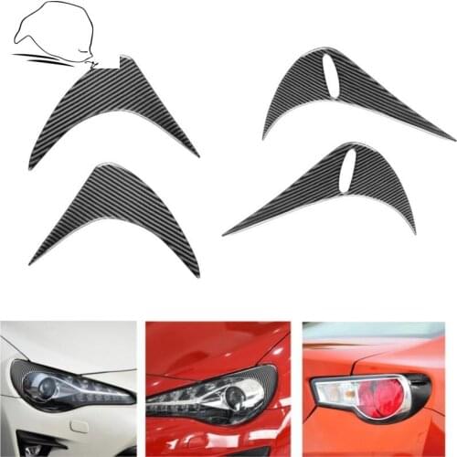 For Toyota GT86 Subaru BRZ 2012-2016 Carbon Rear/Front Headlights Eyebrows Eye Lids Cover Headlamp Refit Sticker Car Accessories