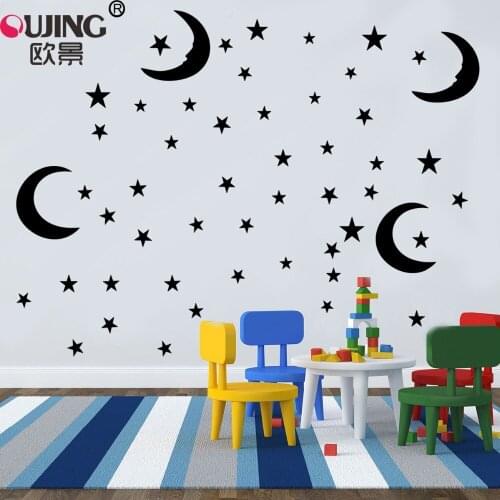 Large Size Stars Moon Clouds Wall Sticker For Kids Baby Room Bedroom Art Mural Home Decor DIY Vinyl Removable Wall Decals Poster