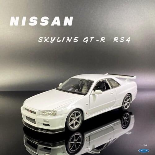 WELLY 1:24 New Nissan Skyline GTR (R34) Car model alloy collection gift toy Boy gift