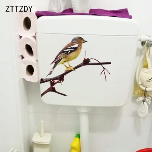 ZTTZDY 24.9×19.8CM Bird On Branch Funny WC Toilet Decoration Personality Home Wall Stickers Mural T2-1117
