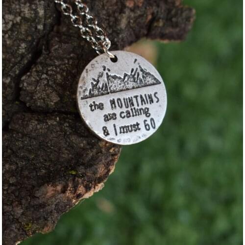 1pcs mountains are calling and i must go camping mountain necklace