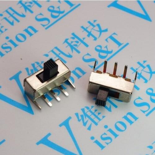 100-200PCS SS12F23 horizontal toggle switch SS-12F23 slide switch toggle switch handle 4MM