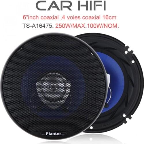 2pcs 6.5 Inch 250W Car HiFi Coaxial Speaker Vehicle Door Auto Audio Music Stereo Range Frequency Speakers for Cars