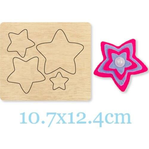 4 Size Stars Earring Wood Cutting Dies For DIY Leather Cloth Paper Craft Fit Common Die Cutting Machines on the Market 2020 New