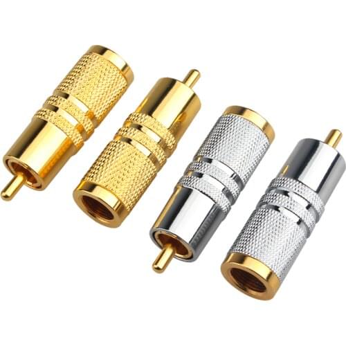 4Pcs Pure Copper RCA Gold / Nickel Plated Audio Cable Plug DIY Accessories Adapter