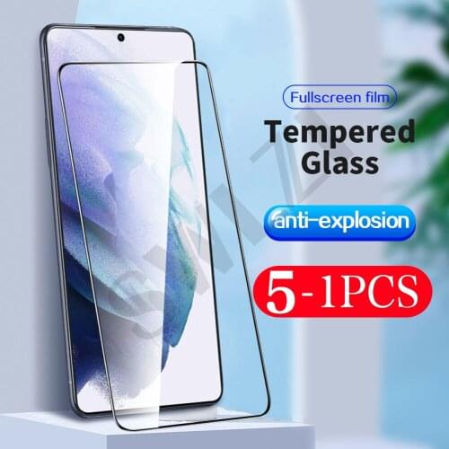 5-1Pcs 9H phone screen protector for Samsung Galaxy s20 s21 FE 5G ultra plus on the tempered glass protective Film