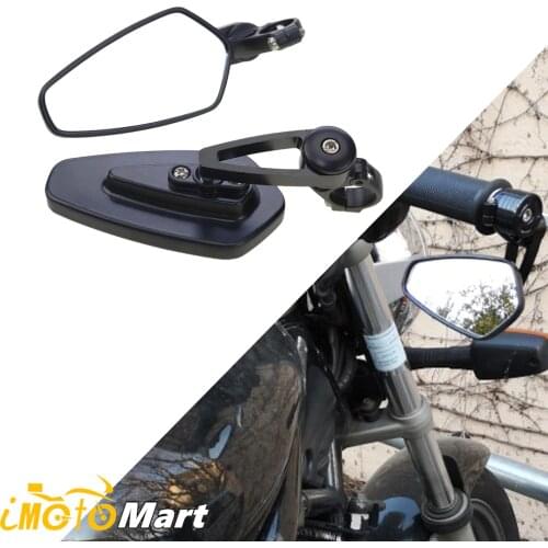 7/8" 22mm Universal Motorcycle Cafe Racer Bar End Mirrors Rearview Side Mirror Motorbike Scooter Pit Dirt Bikes Rear View Mirror