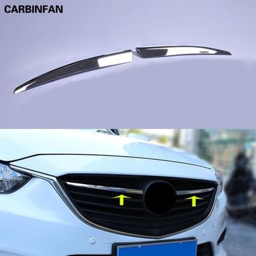 ABS Chrome Front Center Mesh Grille Grill Cover Trim Radiator Strips Molding Garnish Decoration For Mazda 6 Atenza m6 2014 2015