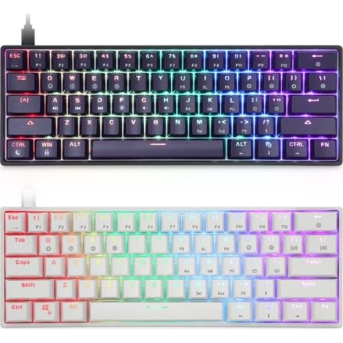 Skyloong SK61S Wireless 60% Mechanical Gaming Keyboard 61 Keys BT 5.0 Mechanical Keyboard with RGB Programmable Software