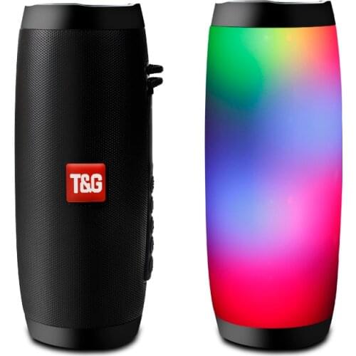 Wireless Bluetooth Speaker LED Portable Boom Box Outdoor Bass Column Subwoffer Sound Box with Mic Support TF FM USB