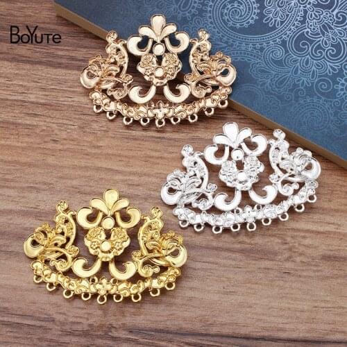 BoYuTe (10 Pieces/Lot) 62*45MM Metal Alloy Flower Branch DIY Hair Accessories Hand Made Jewelry Findings Components