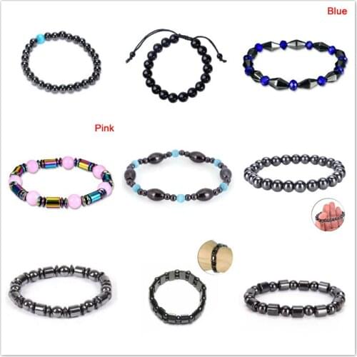 Weight Loss Stone Magnetic Therapy Slimming Bracelets Women Men Kpop Vintage Black Punk Health Bangle Unique Jewelry